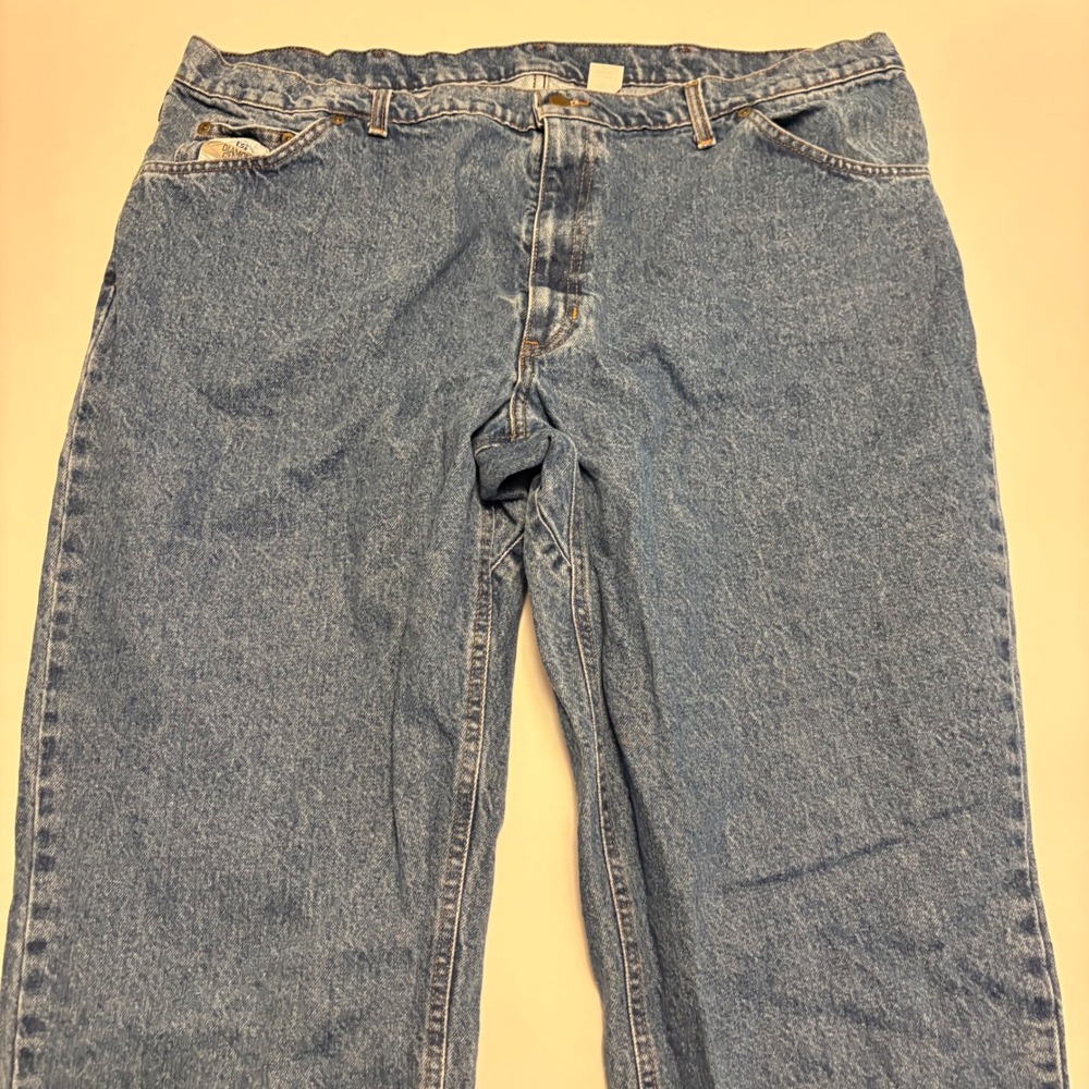 Diamond Gusset Straight Leg Jeans Mens 37x32 Blue Made in USA Rugged Denim - Picture 3 of 10